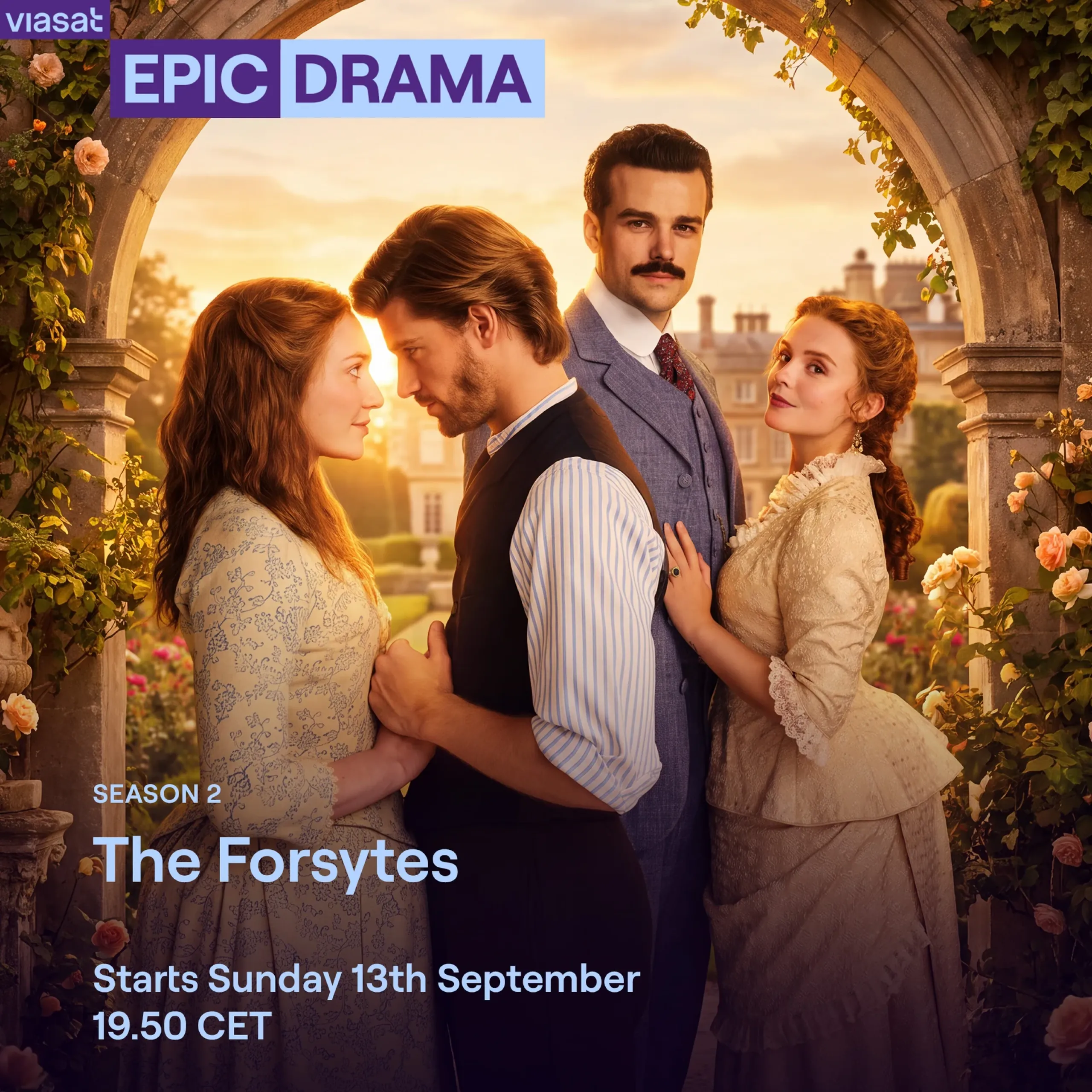 viasat epic drama the forsytes key art 1x1 a 397f4561